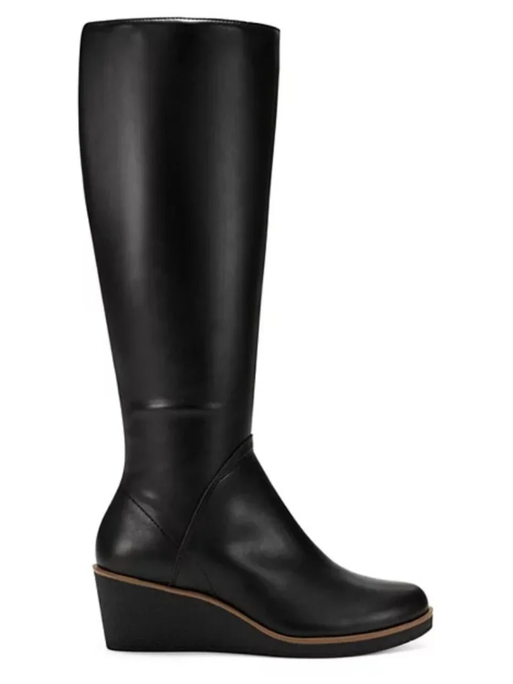 Aerosoles Binocular Knee High Wedge Boots Black Size 10W NWT